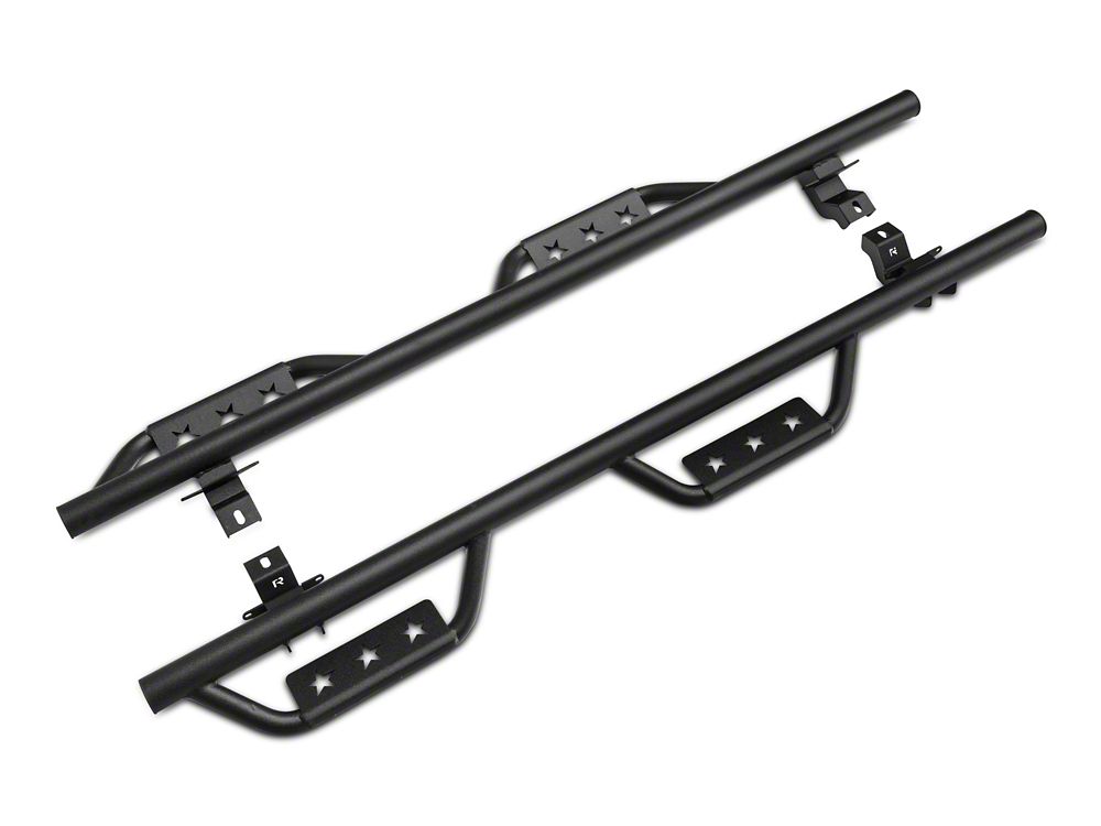 RedRock Solid Steel Drop Side Step Bars (18-25 Jeep Wrangler JL 4-Door)