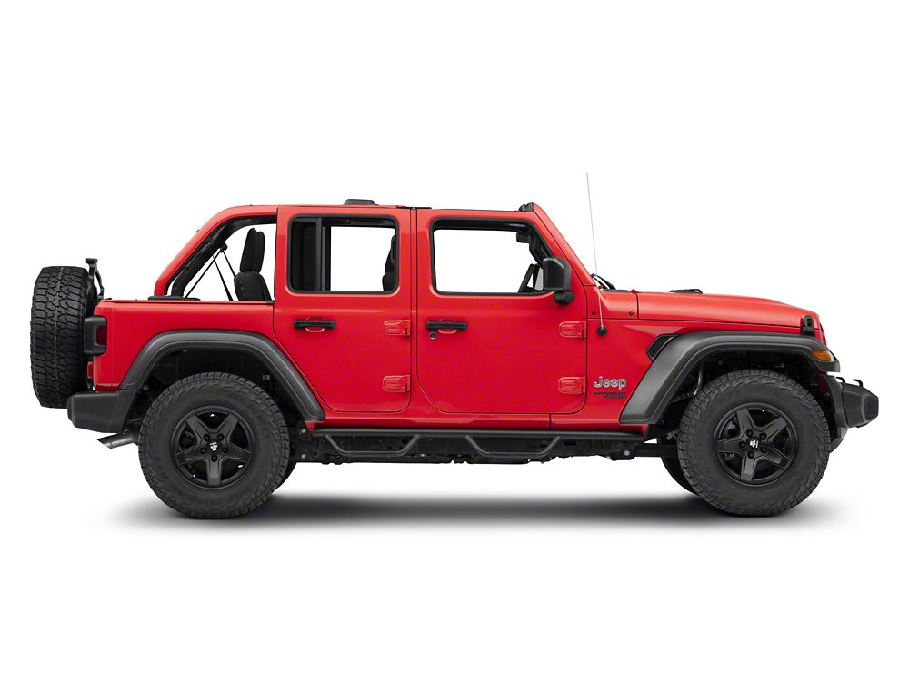 RedRock Solid Steel Drop Side Step Bars (18-25 Jeep Wrangler JL 4-Door)