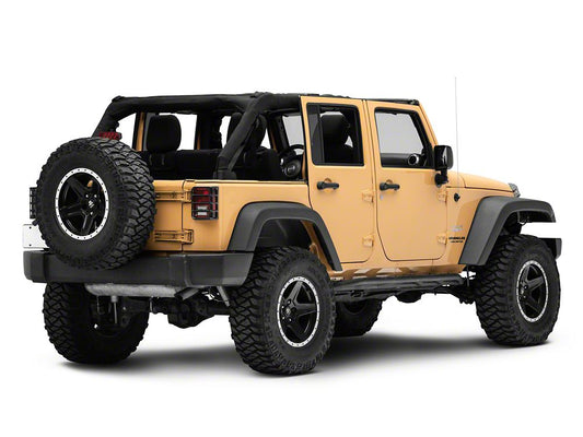 RedRock Tail Light Guards; Black (07-18 Jeep Wrangler JK)