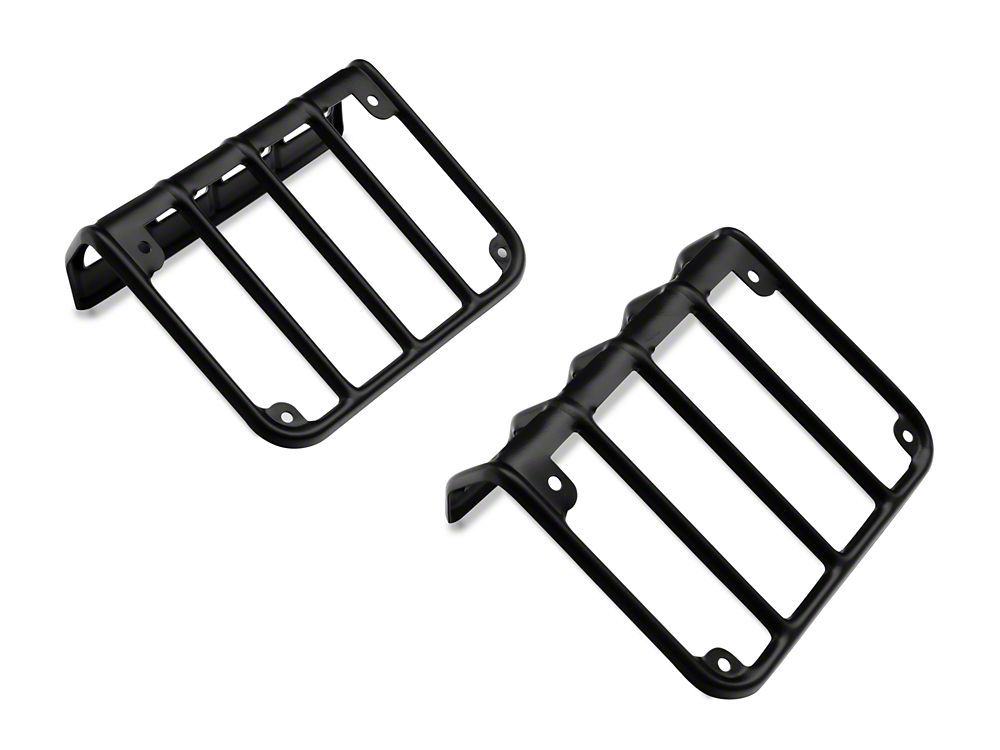 RedRock Tail Light Guards; Black (07-18 Jeep Wrangler JK)