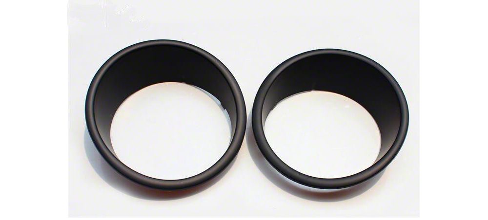 RedRock Headlight Trim; Gloss Black (07-18 Jeep Wrangler JK)