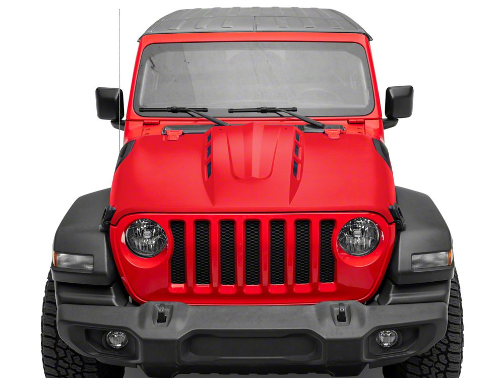 RedRock Avenger Heat Dispersion Hood; Unpainted (18-25 Jeep Wrangler JL)