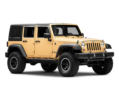 RedRock Window Deflectors; Front and Rear; Smoked (07-18 Jeep Wrangler JK 4-Door)