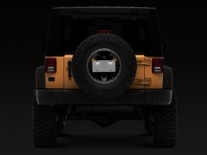RedRock Spare Tire License Plate Mount Kit with Light (87-25 Wrangler TJ, TJ, JK & JL)