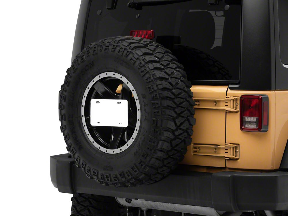 RedRock Spare Tire License Plate Mount Kit with Light (87-25 Wrangler TJ, TJ, JK & JL)