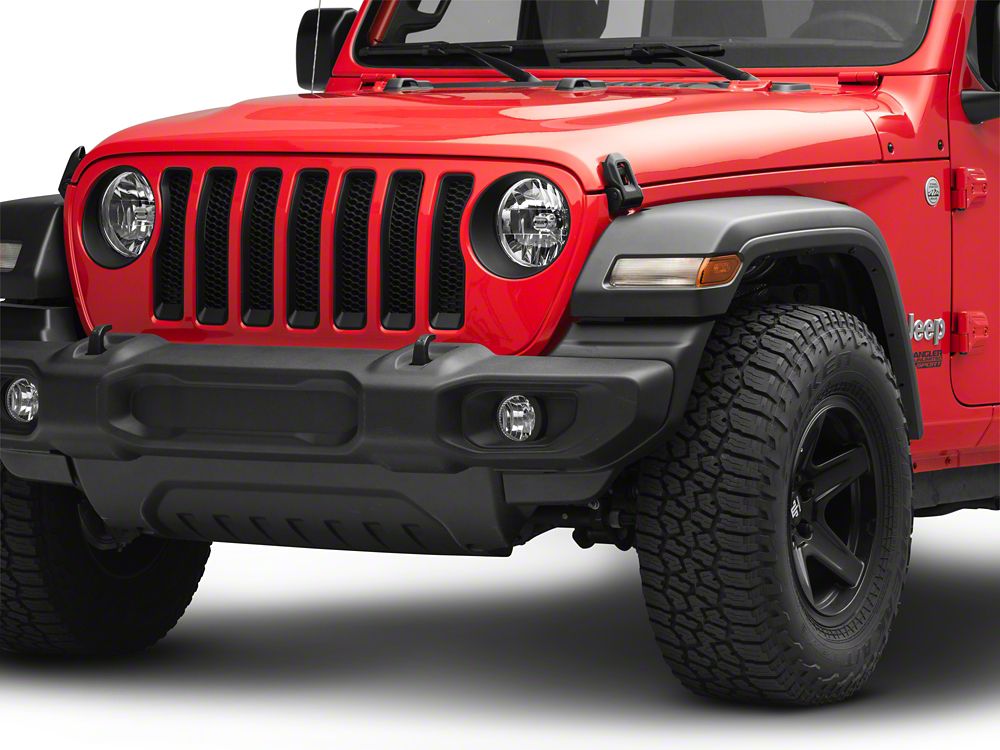 RedRock Headlight Trim and Grille Insert Kit; Matte Black