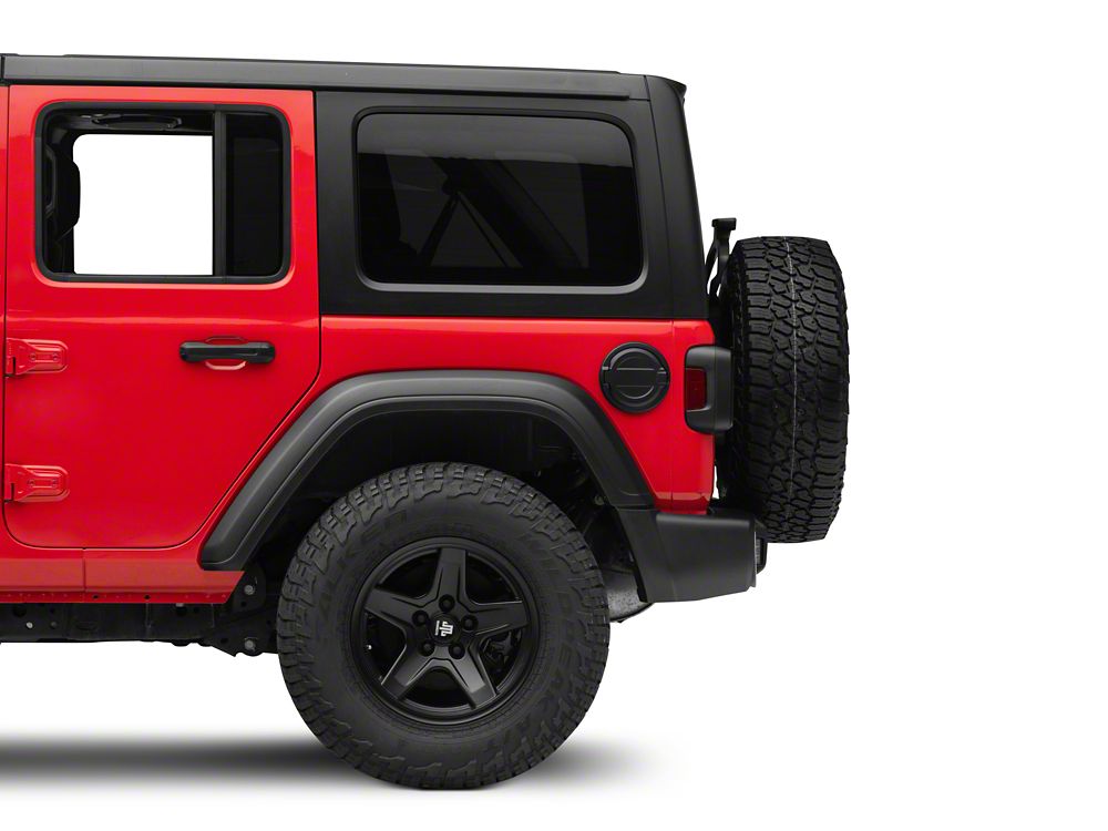 RedRock Fuel Filler Door Cover; Matte Black (18-25 Jeep Wrangler JL)