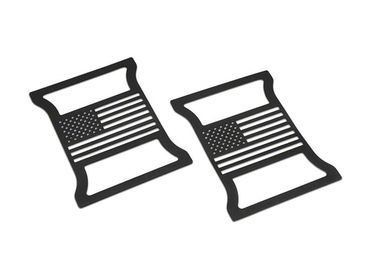 RedRock Tail Light Covers; Old Glory (18-25 Jeep Wrangler JL w/ Factory LED Tail Lights)