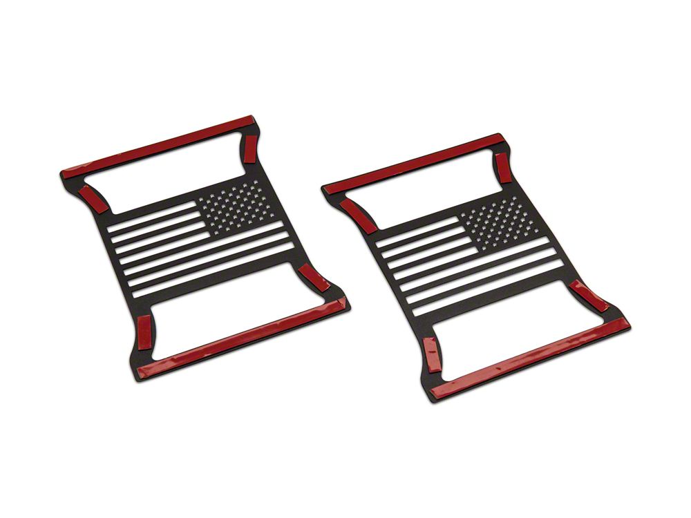 RedRock Tail Light Covers; Old Glory (18-25 Jeep Wrangler JL w/ Factory LED Tail Lights)
