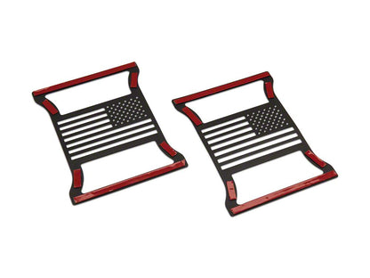 RedRock Tail Light Covers; Old Glory (18-25 Jeep Wrangler JL w/ Factory LED Tail Lights)