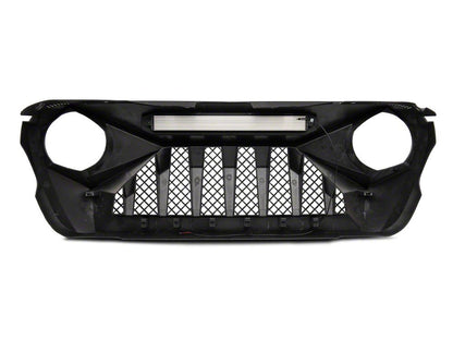 RedRock Diamond Eye Grille with LED Light Bar (18-25 Jeep Wrangler JL w/o TrailCam)