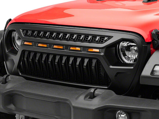 RedRock Gladiator Grille with Amber LED Lighting (18-25 Jeep Wrangler JL w/o TrailCam)