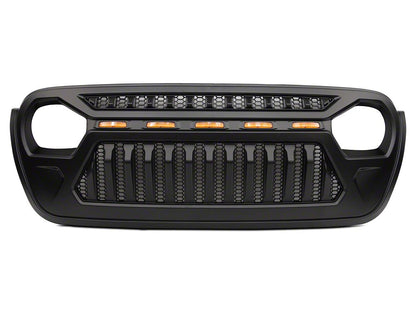 RedRock Gladiator Grille with Amber LED Lighting (18-25 Jeep Wrangler JL w/o TrailCam)