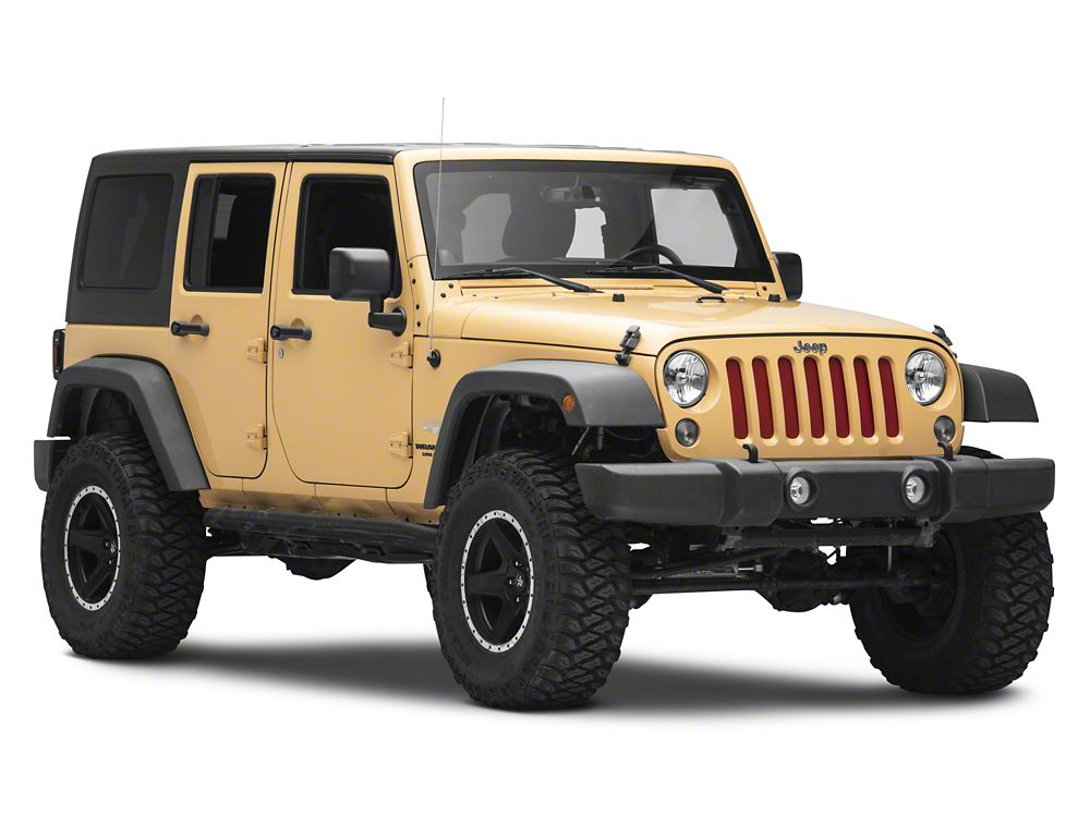 RedRock Aluminim Grille Mesh Insert; Red (07-18 Jeep Wrangler JK)