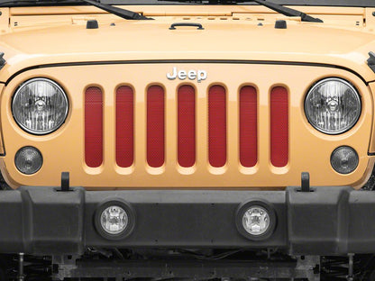 RedRock Aluminim Grille Mesh Insert; Red (07-18 Jeep Wrangler JK)
