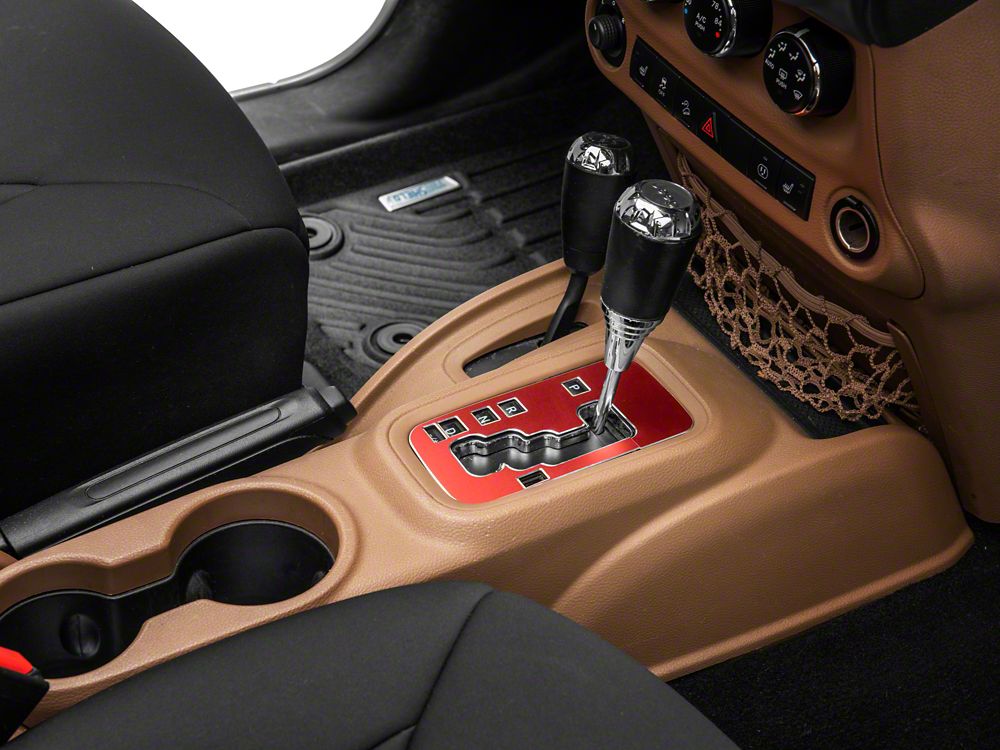 RedRock Alterum Series Console Shifter Trim Bezel; Red (11-18 Jeep Wrangler JK)