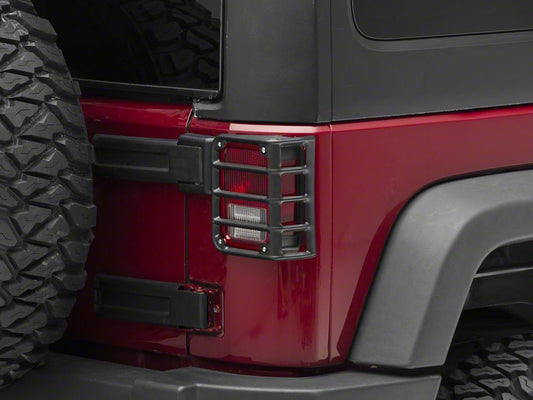 RedRock Tail Light Guards; Matte Black (07-18 Jeep Wrangler JK)
