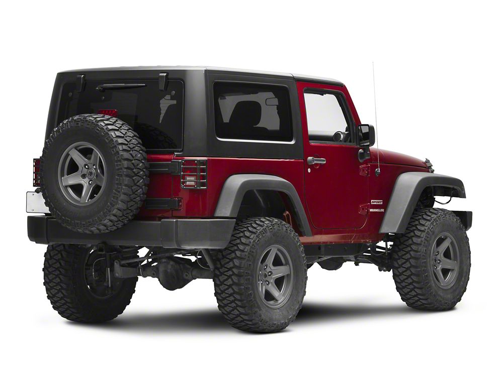 RedRock Tail Light Guards; Matte Black (07-18 Jeep Wrangler JK)
