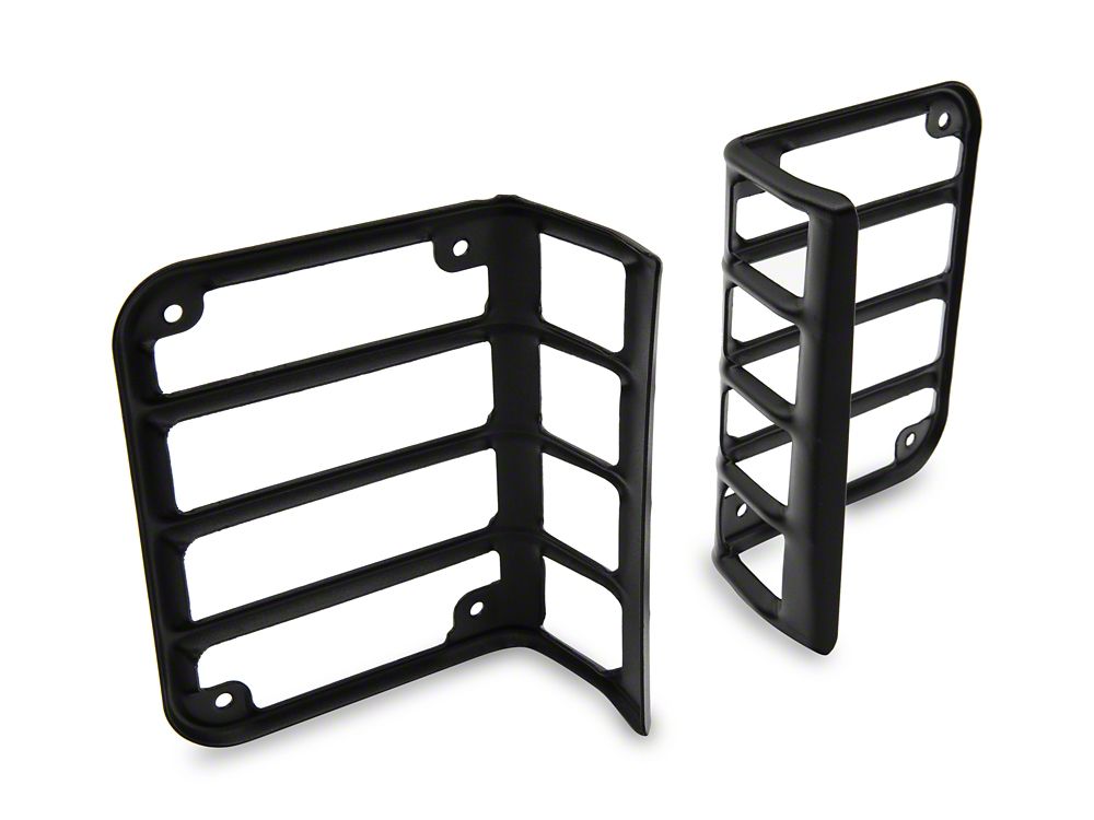 RedRock Tail Light Guards; Matte Black (07-18 Jeep Wrangler JK)