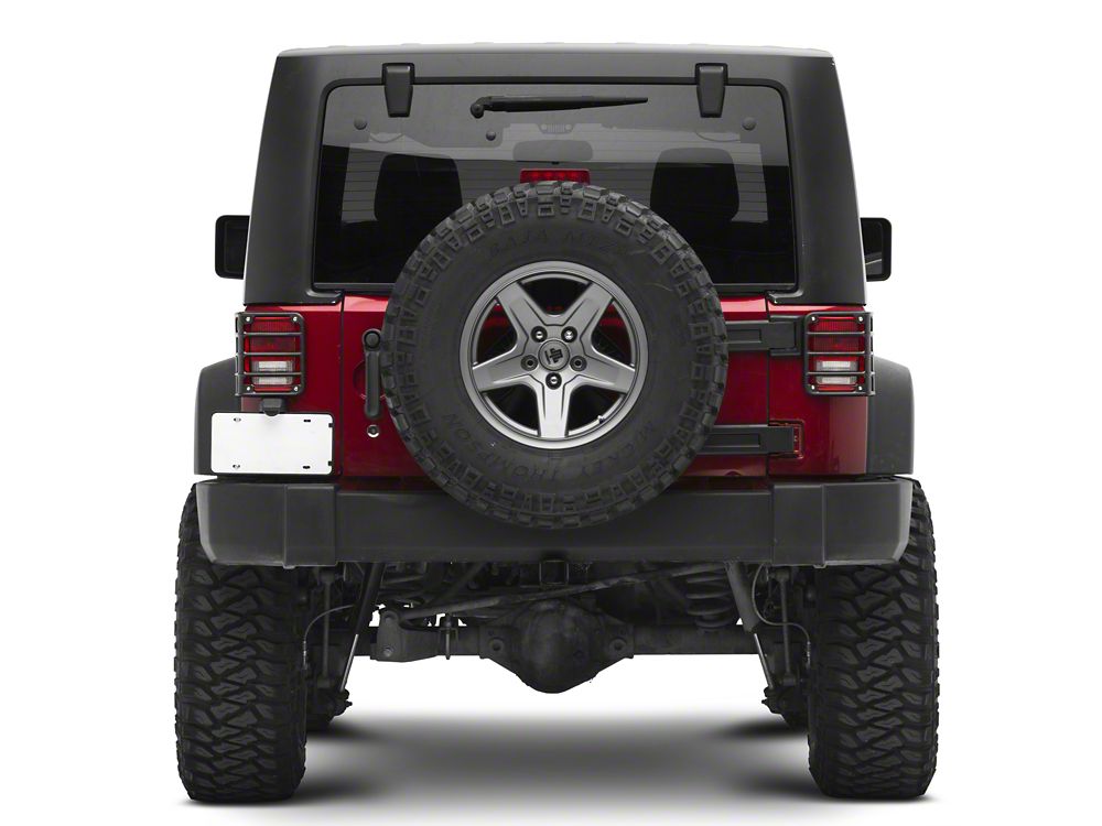 RedRock Tail Light Guards; Matte Black (07-18 Jeep Wrangler JK)