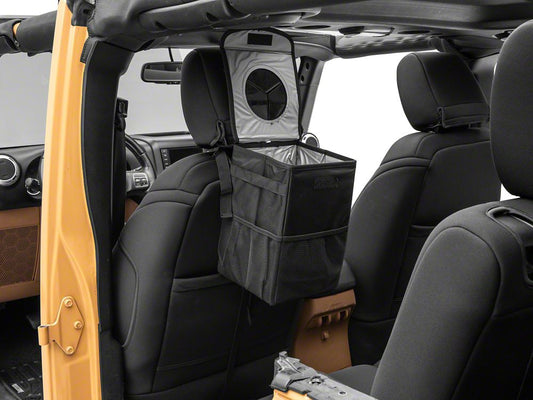 RedRock Headrest Mounted Trash Can with Storage Pockets (07-25 Jeep Wrangler JK & JL)