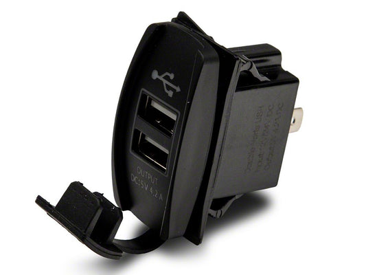 RedRock Dual USB 4.2 AMP Fast-Charger Rocker Switch (97-25 Jeep Wrangler TJ, JK & JL)