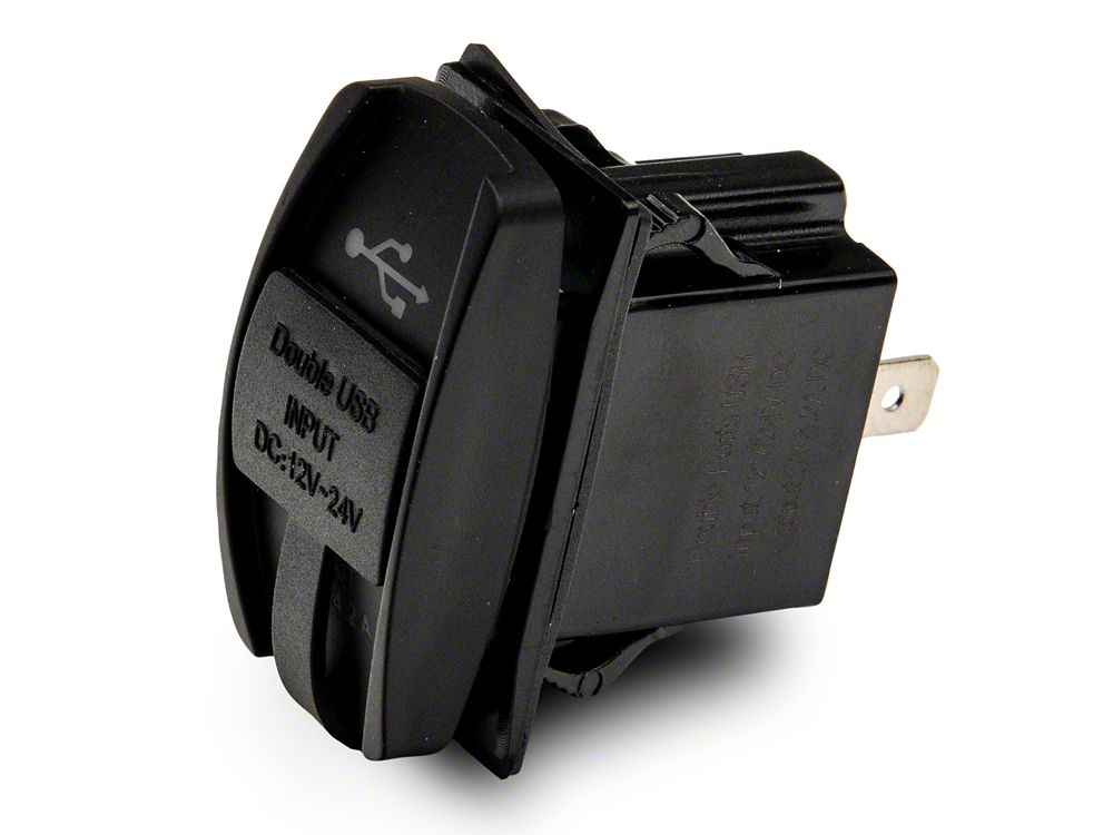RedRock Dual USB 4.2 AMP Fast-Charger Rocker Switch (97-25 Jeep Wrangler TJ, JK & JL)
