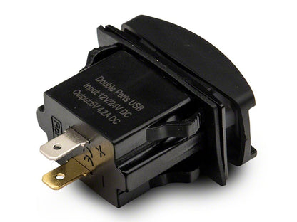 RedRock Dual USB 4.2 AMP Fast-Charger Rocker Switch (97-25 Jeep Wrangler TJ, JK & JL)