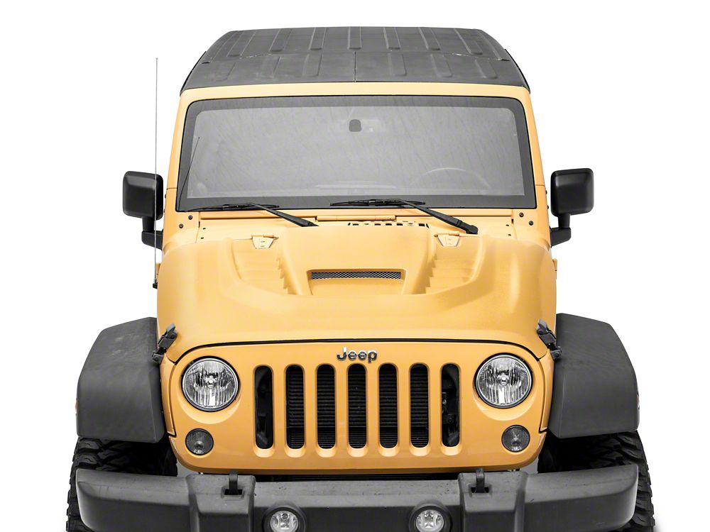 RedRock Type-STM Style Ram Air Hood; Unpainted (07-18 Jeep Wrangler JK)