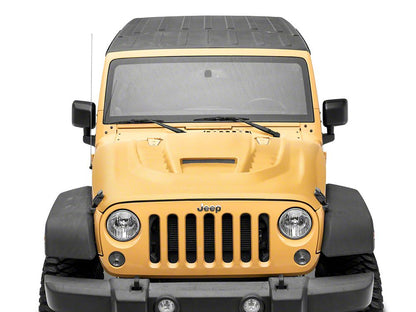 RedRock Type-STM Style Ram Air Hood; Unpainted (07-18 Jeep Wrangler JK)