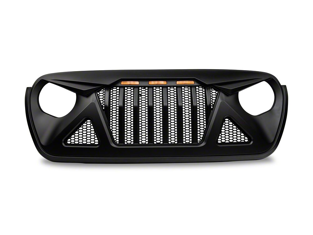 RedRock Predator Grille with Amber LED (18-25 Jeep Wrangler JL w/o TrailCam)