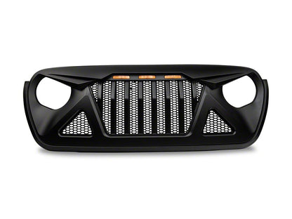 RedRock Predator Grille with Amber LED (18-25 Jeep Wrangler JL w/o TrailCam)