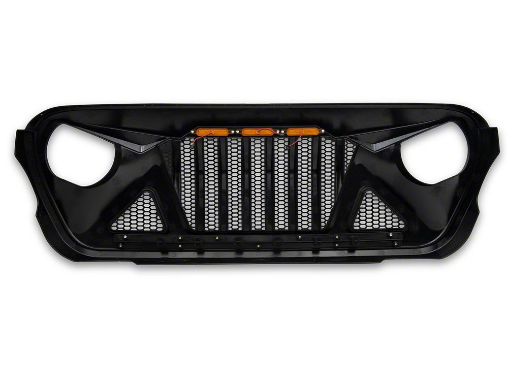 RedRock Predator Grille with Amber LED (18-25 Jeep Wrangler JL w/o TrailCam)