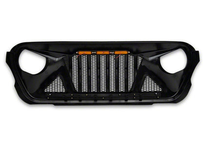 RedRock Predator Grille with Amber LED (18-25 Jeep Wrangler JL w/o TrailCam)