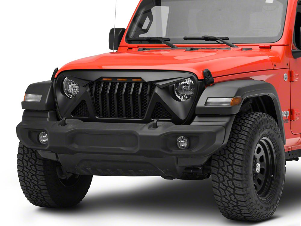 RedRock Predator Grille with Amber LED (18-25 Jeep Wrangler JL w/o TrailCam)
