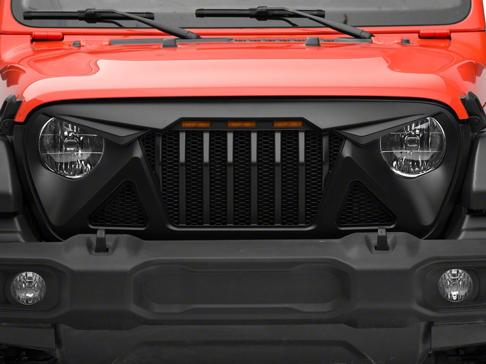 RedRock Predator Grille with Amber LED (18-25 Jeep Wrangler JL w/o TrailCam)