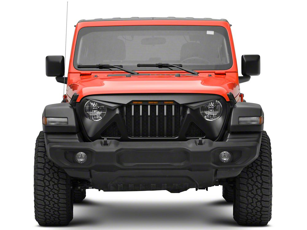 RedRock Predator Grille with Amber LED (18-25 Jeep Wrangler JL w/o TrailCam)