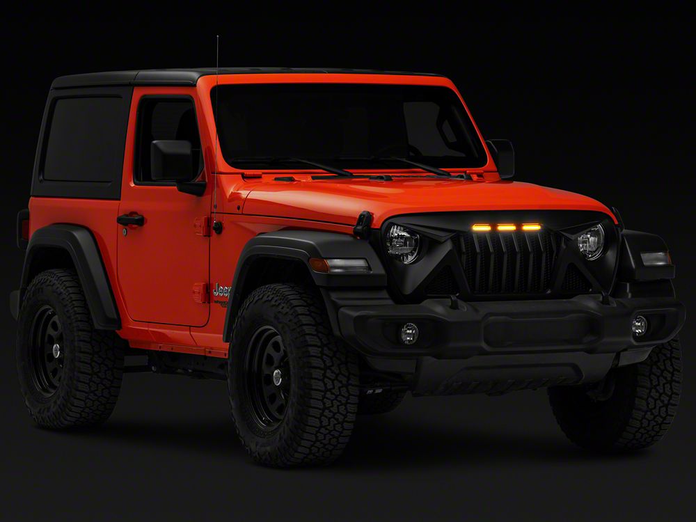 RedRock Predator Grille with Amber LED (18-25 Jeep Wrangler JL w/o TrailCam)