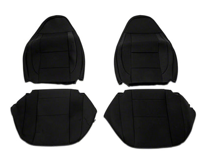 RedRock Custom Fit Front and Rear Seat Covers; Black (97-02 Jeep Wrangler TJ)