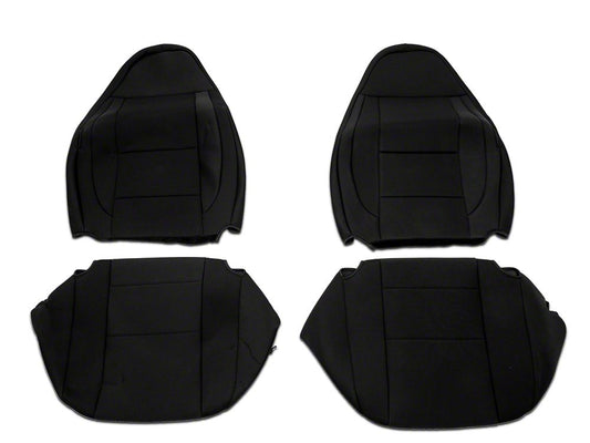 RedRock Custom Fit Front and Rear Seat Covers; Black (97-02 Jeep Wrangler TJ)