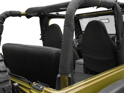 RedRock Custom Fit Front and Rear Seat Covers; Black (97-02 Jeep Wrangler TJ)
