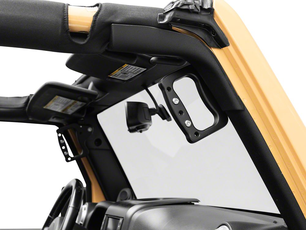 RedRock Aluminum Front Grab Handles; Black (07-18 Jeep Wrangler JK)