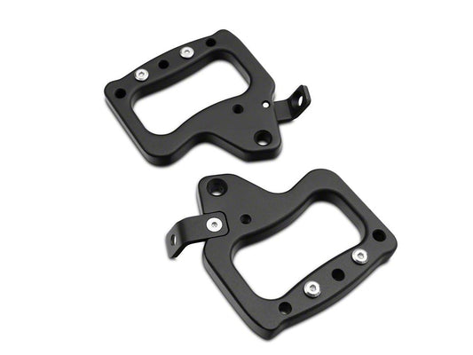 RedRock Aluminum Front Grab Handles; Black (07-18 Jeep Wrangler JK)