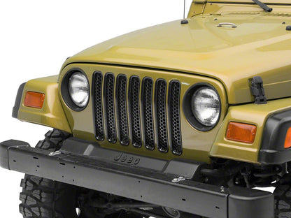 RedRock Grille Inserts; Gloss Black (97-06 Jeep Wrangler TJ)
