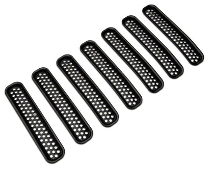RedRock Grille Inserts; Gloss Black (97-06 Jeep Wrangler TJ)