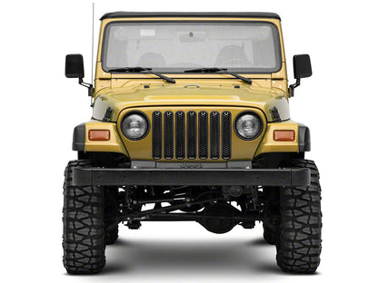 RedRock Grille Inserts; Gloss Black (97-06 Jeep Wrangler TJ)