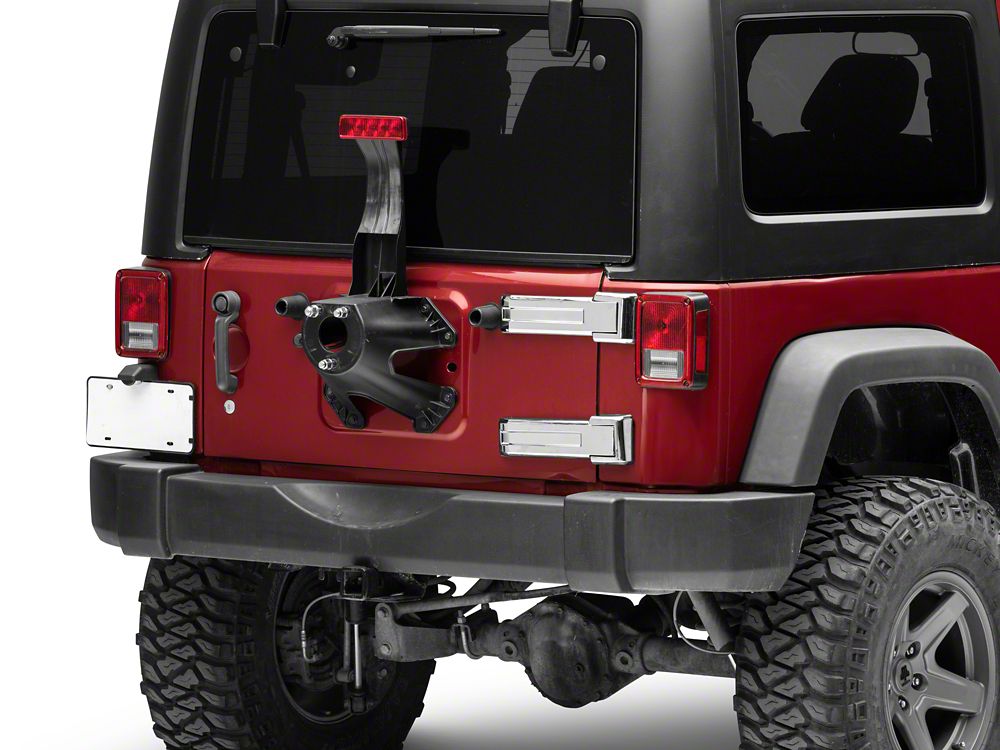 RedRock Tailgate Hinge Covers; Chrome (07-18 Jeep Wrangler JK)