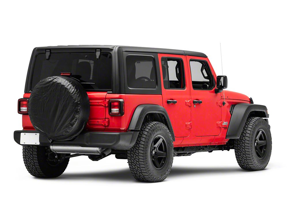 RedRock 30 to 32-Inch Spare Tire Cover; Black (66-18 Jeep CJ5, CJ7, Wrangler YJ, TJ & JK)