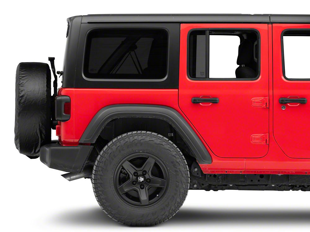 RedRock 30 to 32-Inch Spare Tire Cover; Black (66-18 Jeep CJ5, CJ7, Wrangler YJ, TJ & JK)