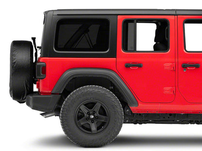 RedRock 30 to 32-Inch Spare Tire Cover; Black (66-18 Jeep CJ5, CJ7, Wrangler YJ, TJ & JK)